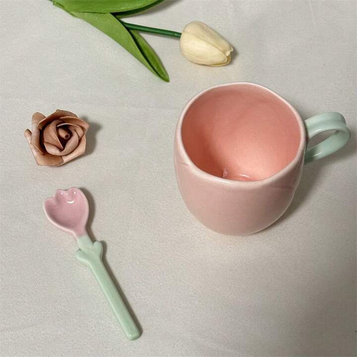 Taza tulipán con cucharita